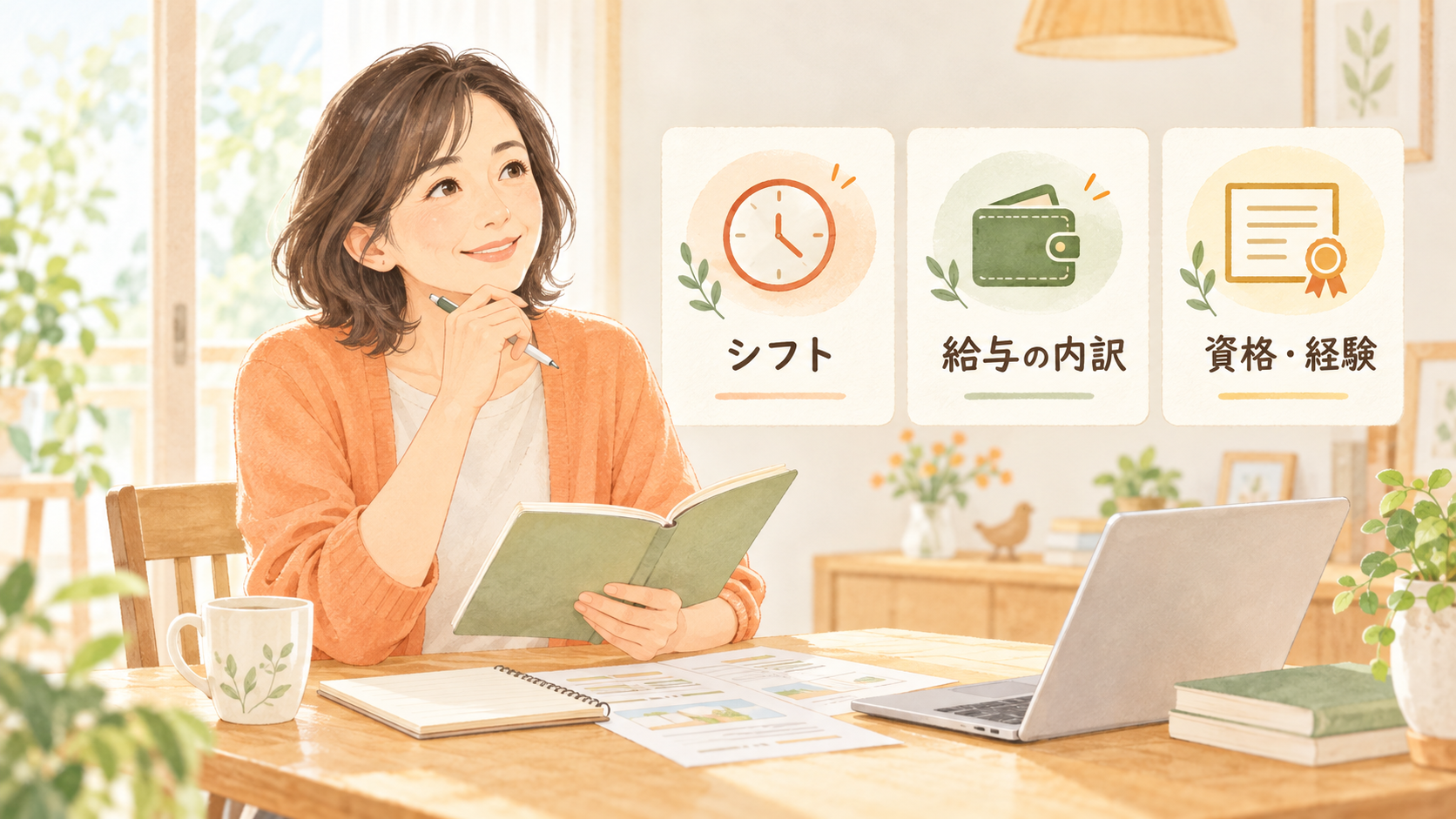 給与・シフト・休日は、何を確認すればよいですか？