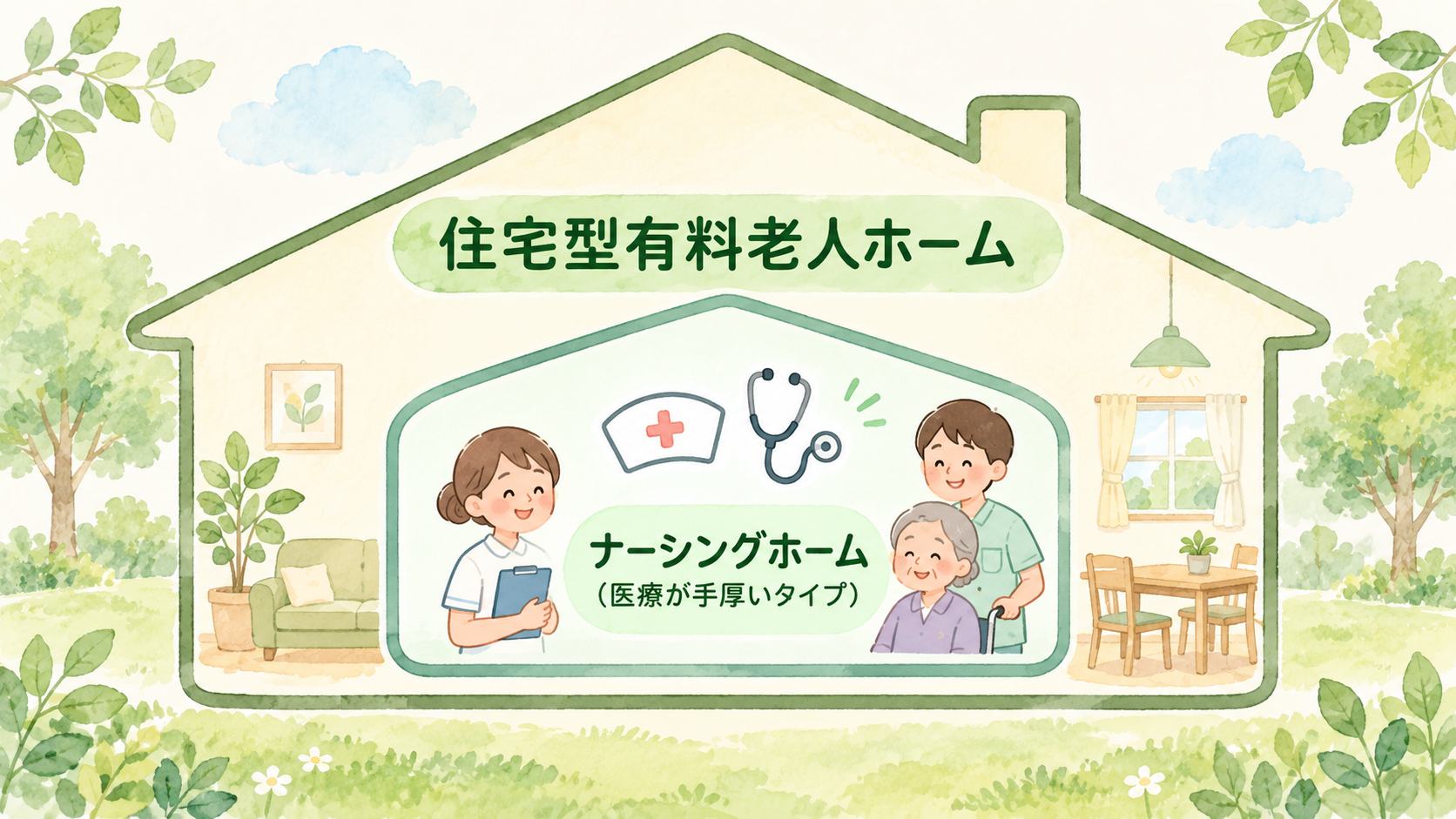 ナーシングホームと住宅型有料老人ホームの違いは？