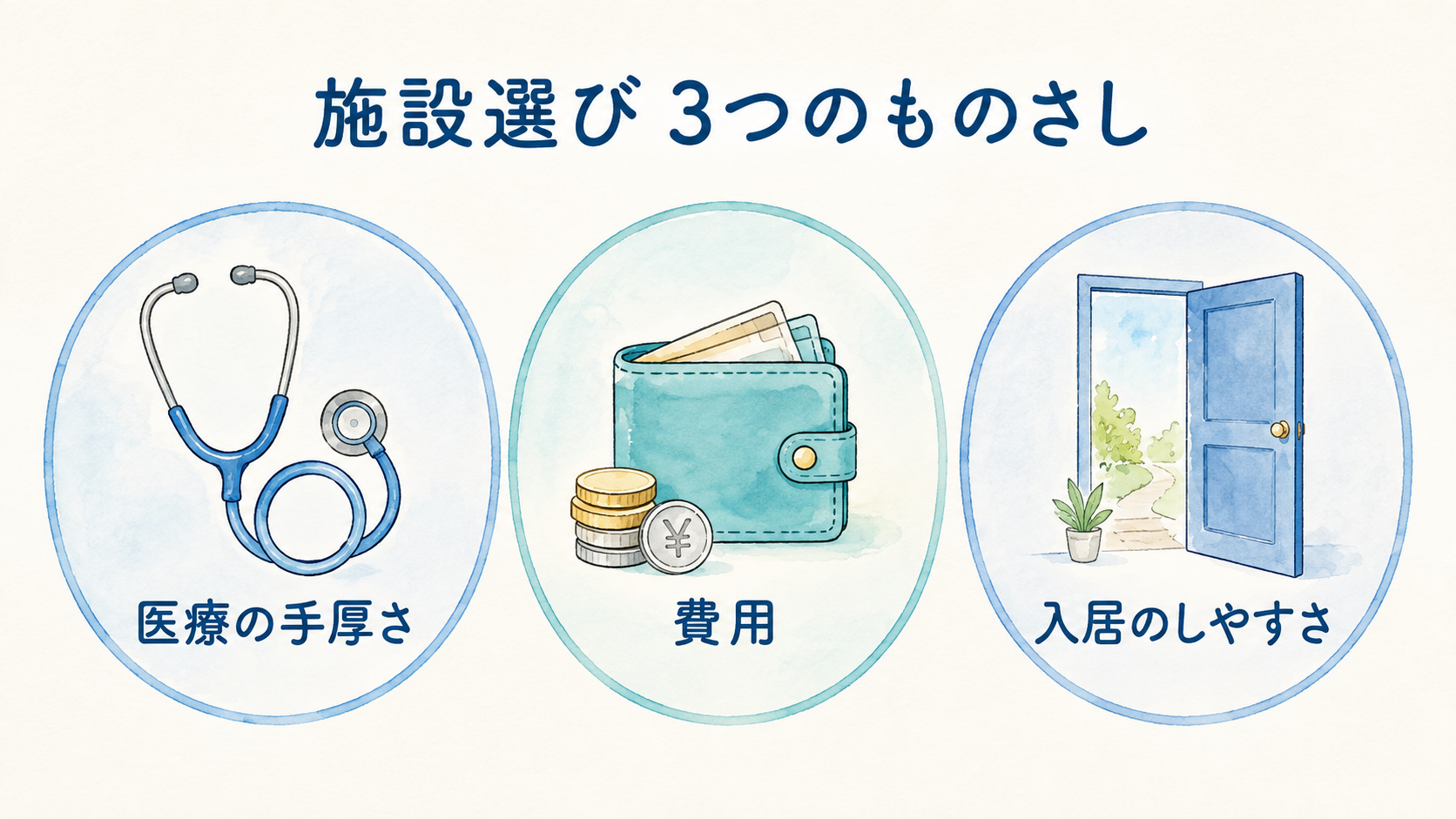 介護施設の選び方は「3つのものさし」で考える