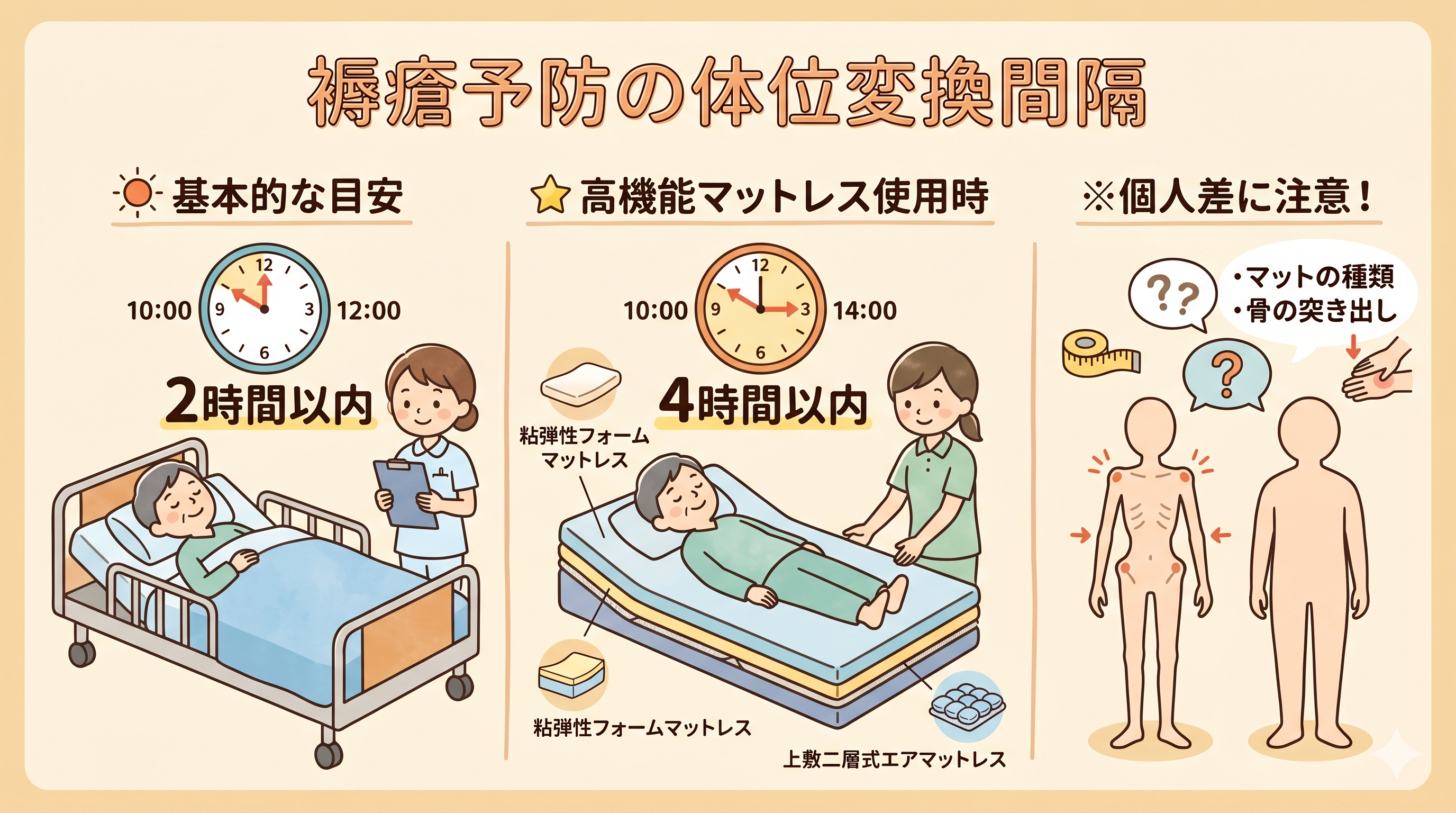 褥瘡予防の体位変換間隔