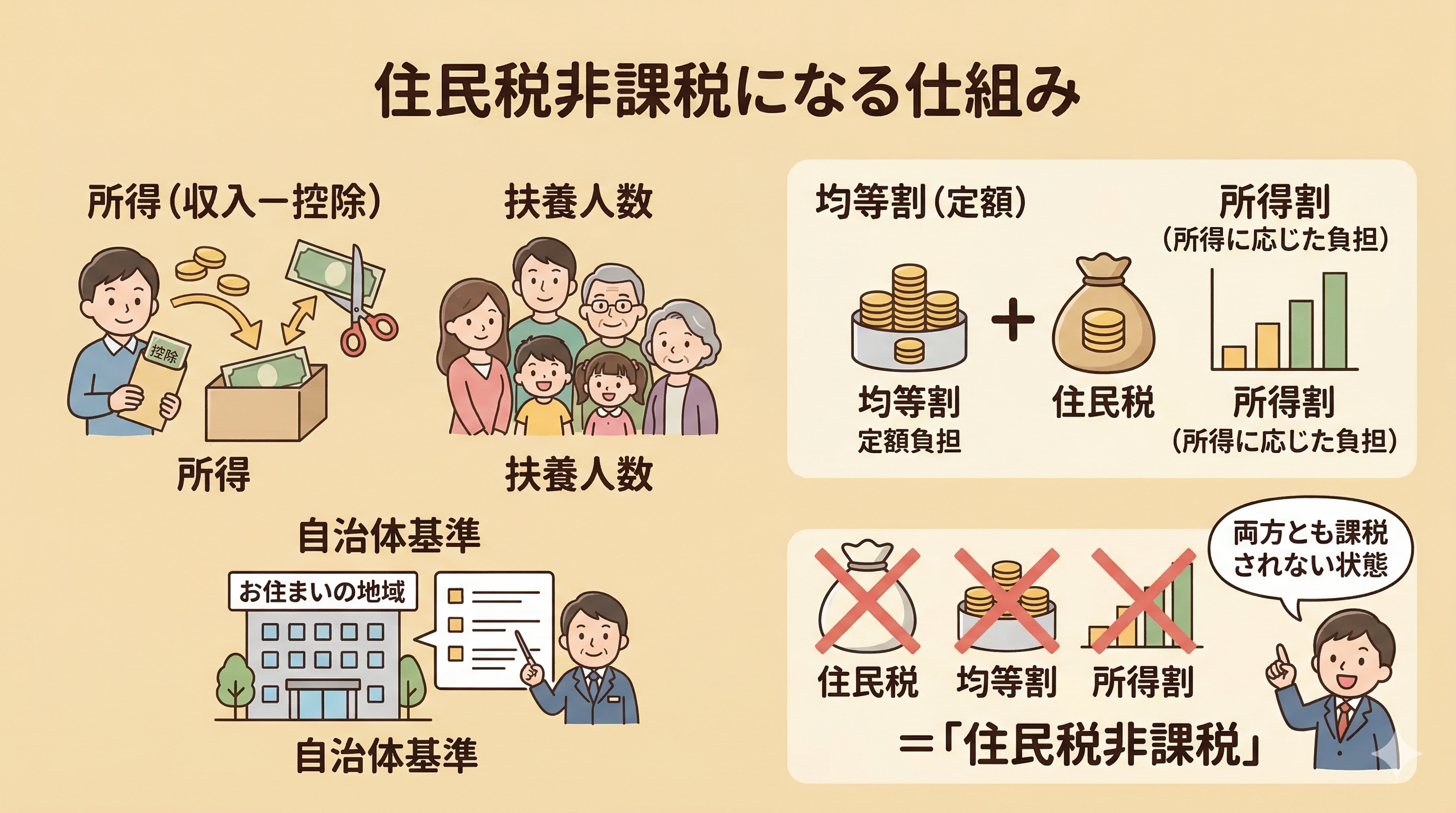 住民税の非課税仕組みについて