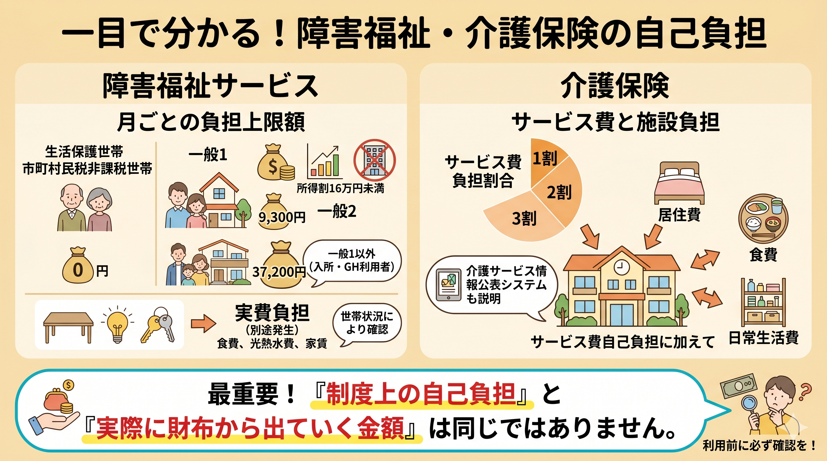 障害福祉と介護保険の自己負担額