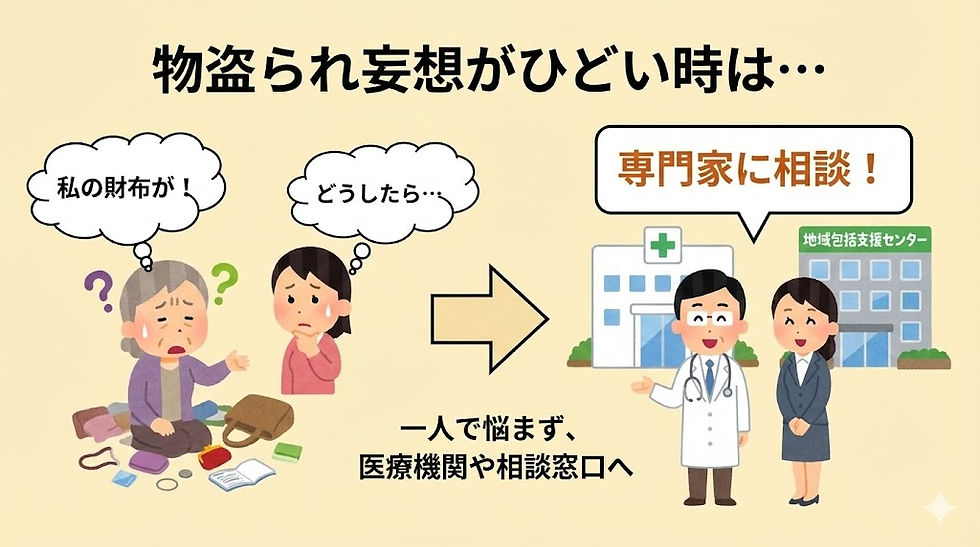 物盗られ妄想がひどい時は医師や専門家へ