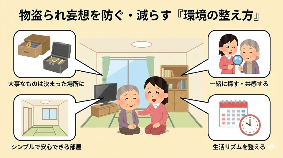 物盗られ妄想を防ぐ・減らすための「環境の整え方」