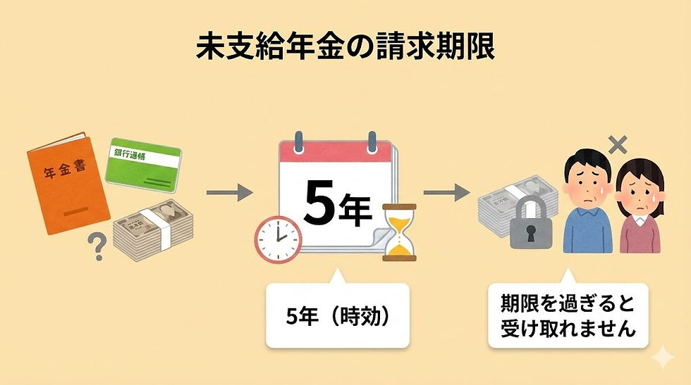 未支給年金の請求期限は5年